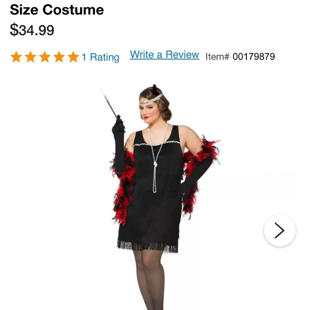 Spirit Black Flapper Dress with Red Feather Boa - Picture 7 of 7